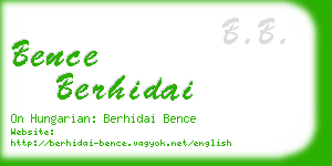 bence berhidai business card